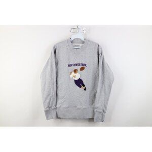 Hillflint Womens Small Felt Patch Northwestern University Football Sweatshirt